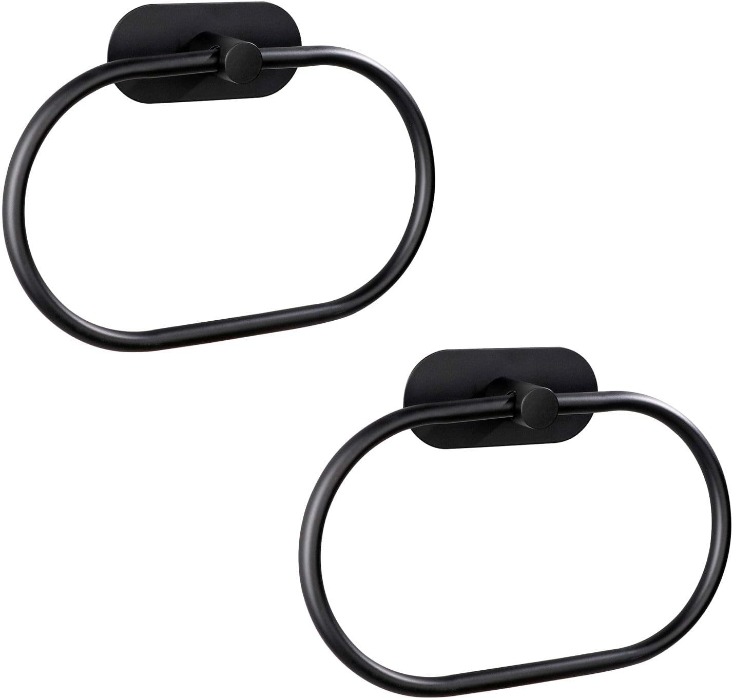 Eolax Matte Black Towel Bar 2 Pack No Drilling Wall Mount