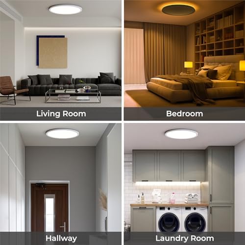 Matane 12in LED Flush Mount Light with Remote Control