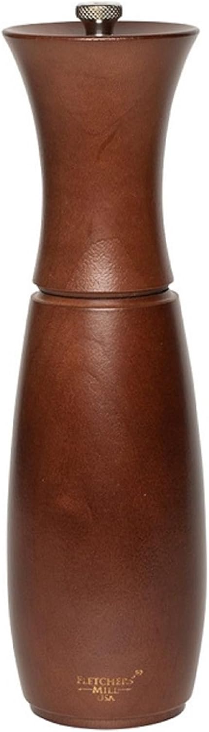 Fletchers Mill Border Grill Salt Mill Walnut Stain - 8 Inch Adjustable Coarseness