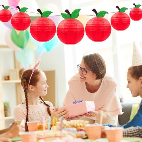 Renbuzhu 15Pcs Red Apple Paper Lanterns Classroom Decor 1
