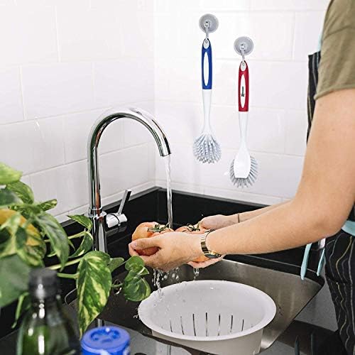 SPOGEARS 3 Pack Dish Scrubber with Scraper and Grip Handle