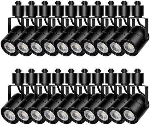 Motrackcao 10W Cool White Dimmable Track Light Heads 20-Pack Black