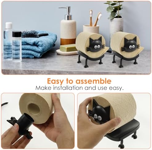 3 Pcs Cat Toilet Paper Holder Unique Design Easy to Assemble