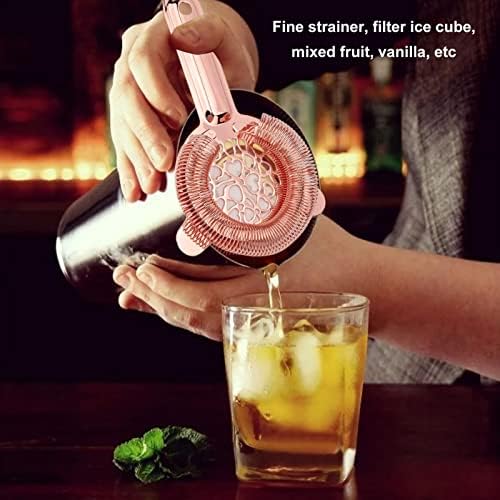 TOPINCN Bartending Ice Strainer Rose Gold Stainless Steel