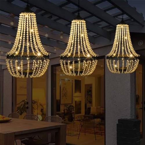 LEWISWAYNE Solar Chandelier with 30 Warm White Lights