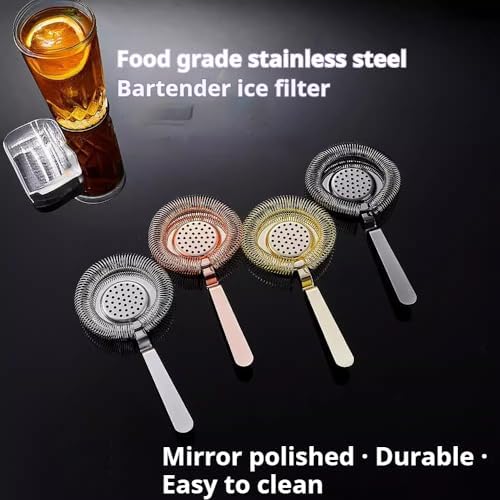 YUHWYI Bent Handle Cocktail Strainer with 4 Colors
