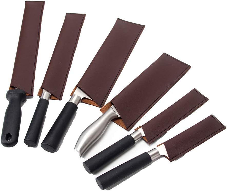 HERSENT Knife Sheath Set Of 6 Brown