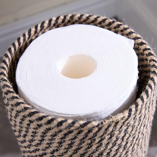 Luxury Little Toilet Paper Holder 3 Rolls Black Jute