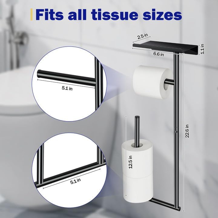 NomNest Toilet Paper Holder Wall Mount - Black 1