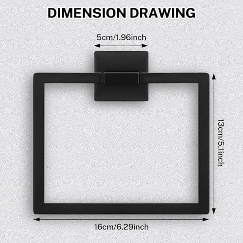 DUMDER Matte Black Rotatable Towel Ring