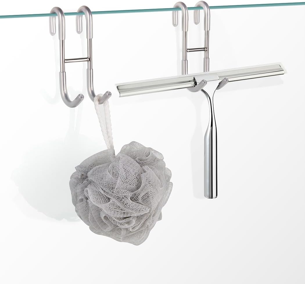 NINETREX Shower Door Hooks 4 Pack Silver