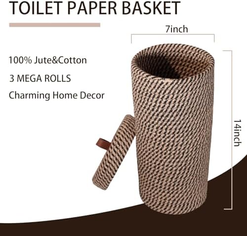Luxury Little Toilet Paper Holder 3 Rolls Black Jute