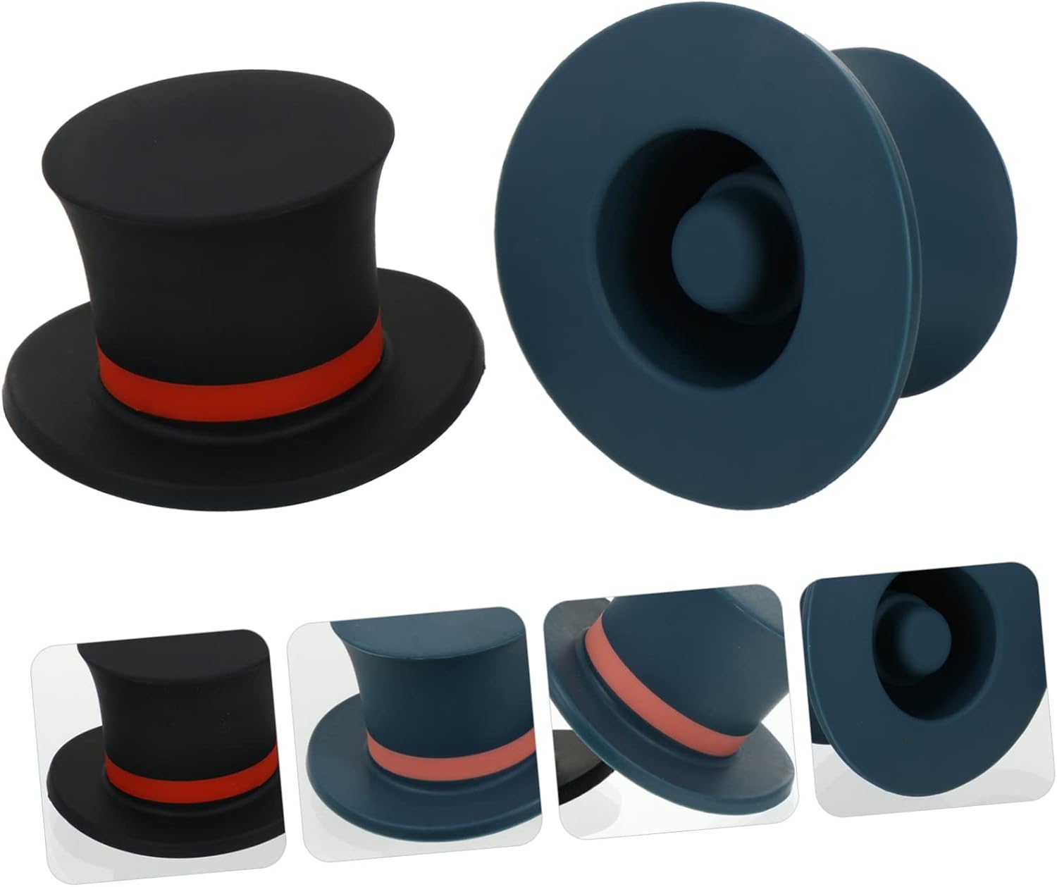 2pcs Hat-Shaped Cork Wine Stopper Set