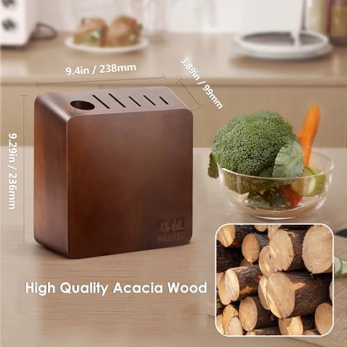 SHAN ZU Magnetic Knife Block with 8 Pcs Strong Magnets
