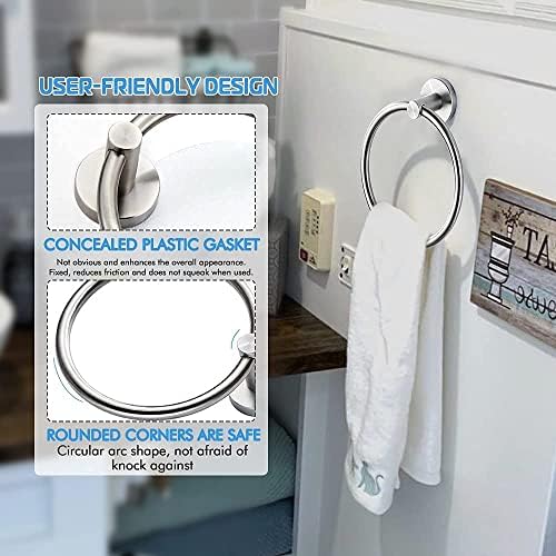 SUNTAI 2 Pack Hand Towel Ring Stainless Steel Brushed Nickel