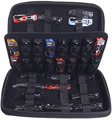 QEES Knife Display Case 62 Slots Black Knife Storage Organizer