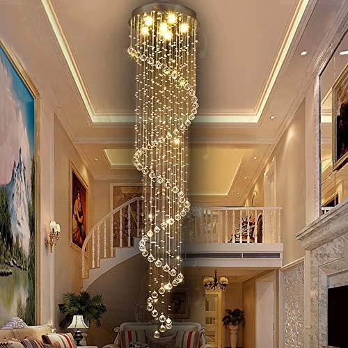 TSWF Single Spiral K9 Crystal Chandelier