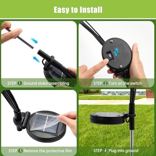 Flumy Solar Lights Outdoor Waterproof 2 Pack
