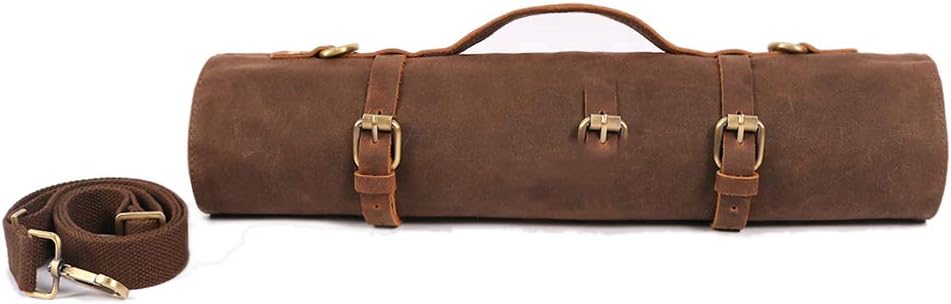 HERSENT Large Chefs Knife Roll Bag with 11 Pockets