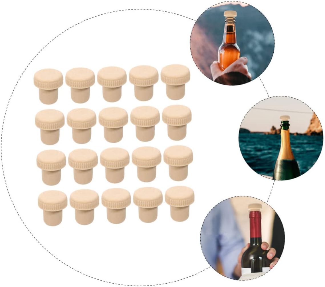 SHOWERORO 20pcs Cork Wine Stopper Labels Decanter Plug Set