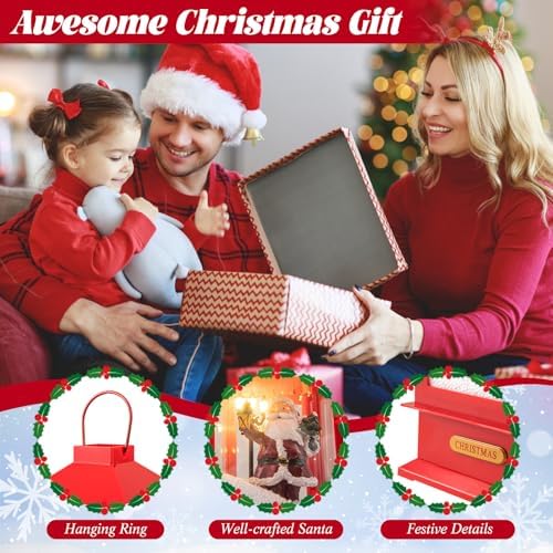 Sound-Activated Christmas Streetlamp with LED Lights and Santa Scene
