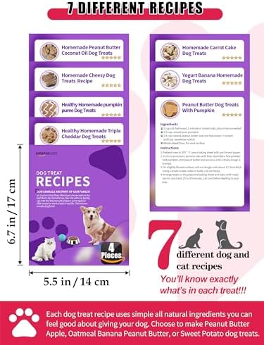 Silicone Dog Treat Molds with Recipe Cards - Set of 15
