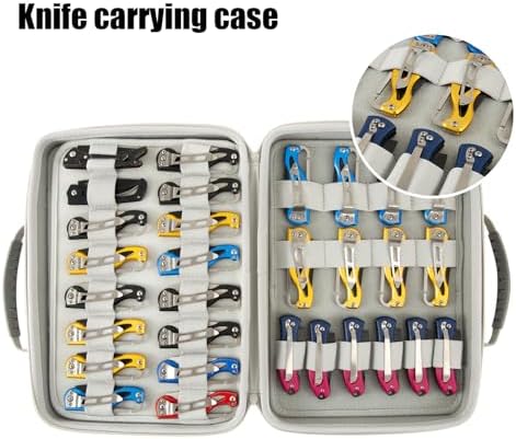ANEETAFAN Pocket Knife Display Case with 62 Slots 1