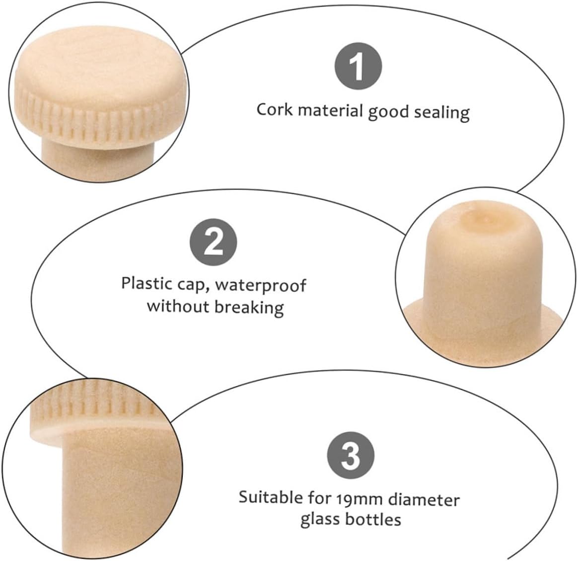 SHOWERORO 20pcs Cork Wine Stopper Labels Decanter Plug Set
