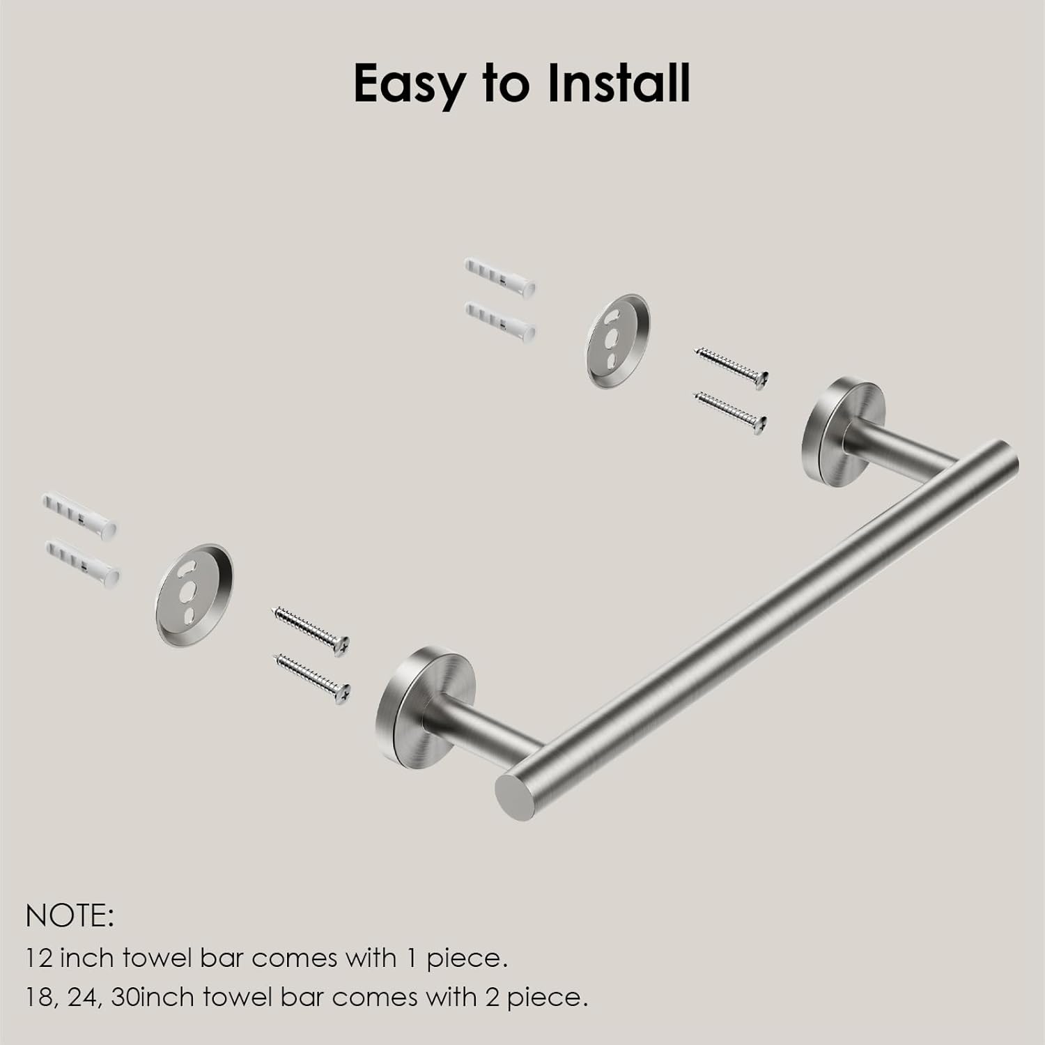FORIOUS 14 Inch Towel Bar with Mounting Hardware