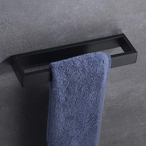 Hoooh Bath Towel Holder Matte Black Stainless Steel