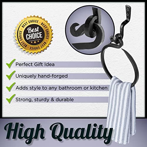 Stur-De Wrought Iron Towel Ring - Rustic Charm Durable Design