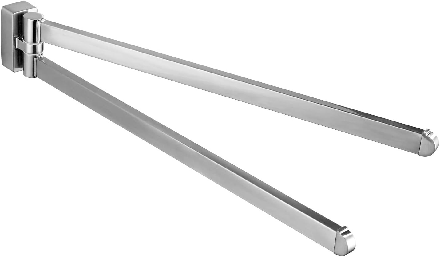 BGL Swivel Towel Bar Brushed Nickel 2 Arms