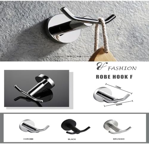 UTILES Black Painted Stainless Steel Robe Hook
