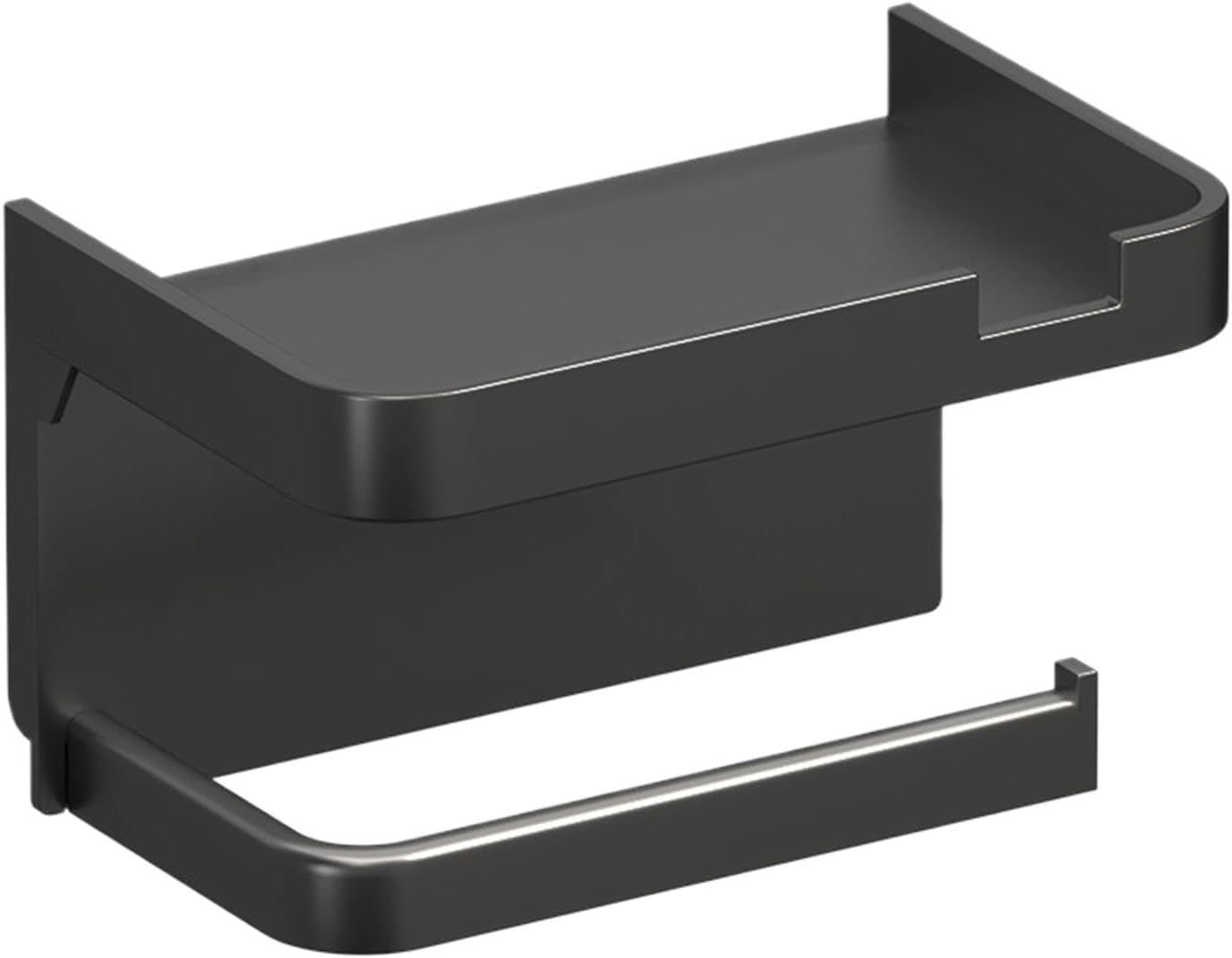 Wall-Mounted Toilet Paper Holder with No Drill Installation