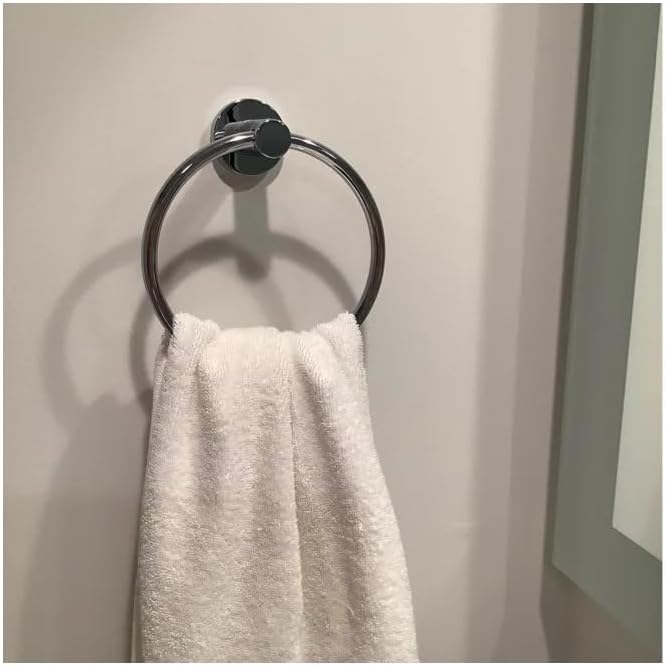 USHOWER 2 Pack Chrome Towel Rings for Bathroom Wall Mount 1