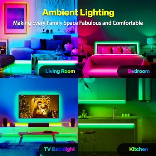 KEXU Smart WiFi LED Strip Light 50ft with Alexa Google Assistant
