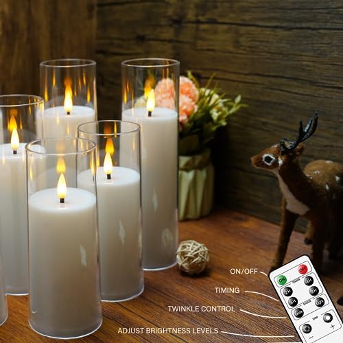 kakoya Flameless Candles with Remote and Timer Pack of 9 White