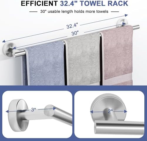 SCILIVE 30 Inch Brushed Nickel Towel Bar