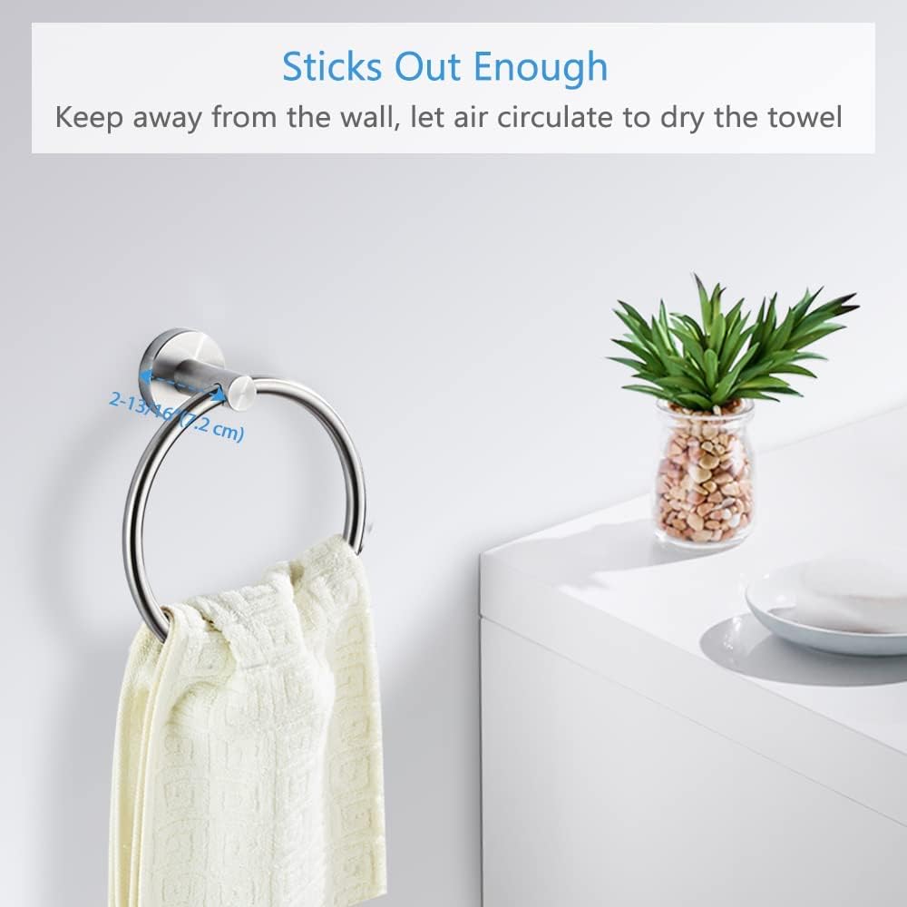 SUNTAI 2 Pack Hand Towel Ring Stainless Steel Brushed Nickel