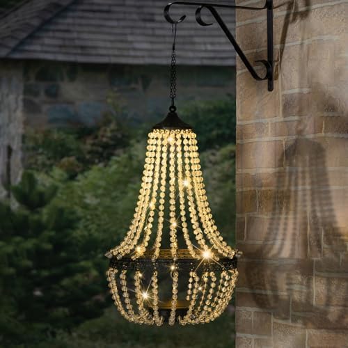 LEWISWAYNE Solar Chandelier with 30 Warm White Lights