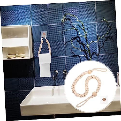 Happyyami Cotton Rope Toilet Paper Holder No Drill Wall Mount