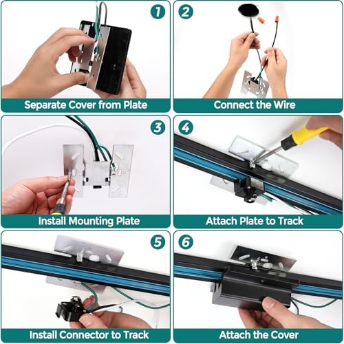 H Track Floating Canopy Connector - 3 Wire LED Track Lighting Accessory
