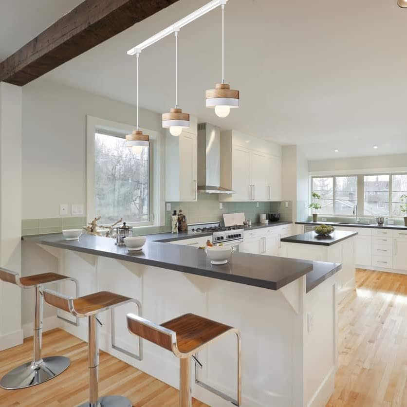 SKIVTGLAMP Dimmable Wooden Handle Pendant Light