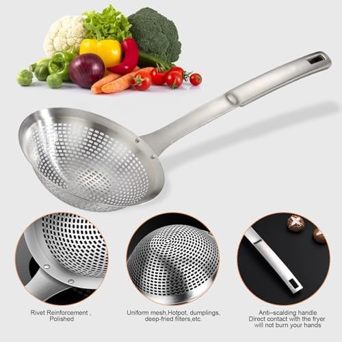 FJNATINH 145 Inch Stainless Steel Skimmer Ladle