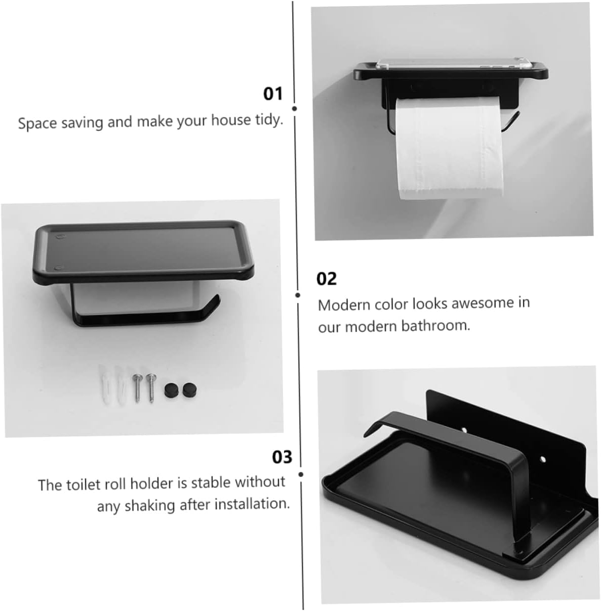 NUOBESTY Nordic Toilet Paper Holder with Phone Shelf