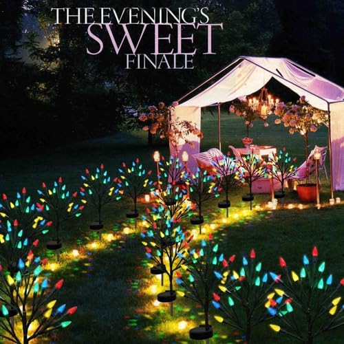 BeHiller Solar Strawberry Tree Lights 2PACK Outdoor Decor