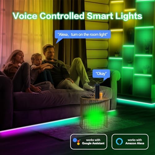 KEXU Smart WiFi LED Strip Light 50ft with Alexa Google Assistant