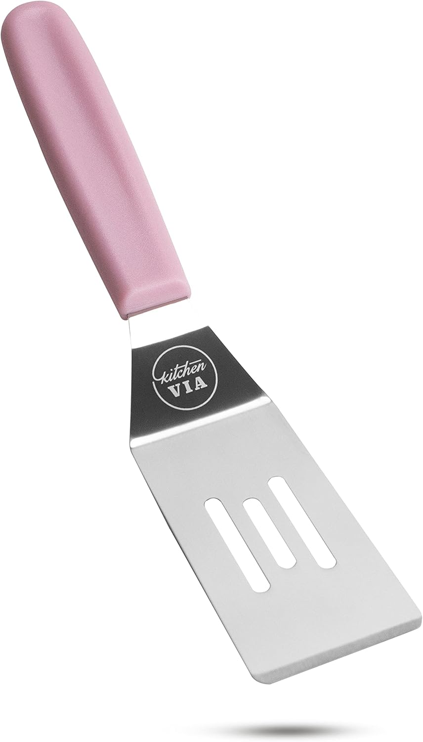 Pink Handle Cookie Spatula - Small and Heat Resistant