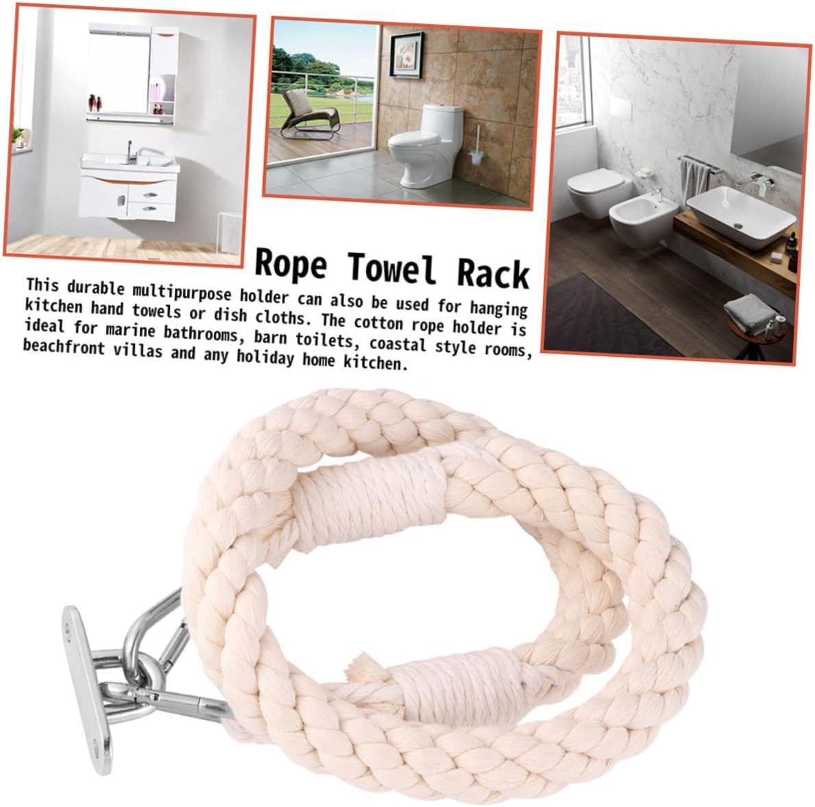 1Pc Cotton Rope Toilet Paper Holder Retro Design