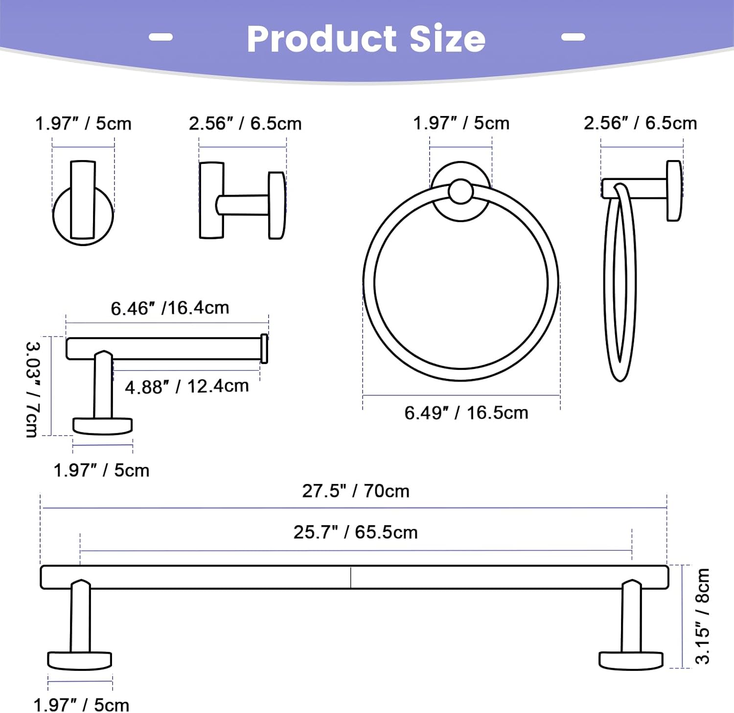 YACVCL 10-Piece Brushed Nickel Bathroom Hardware Set
